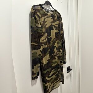 Forever 21 Camouflage Mesh Top